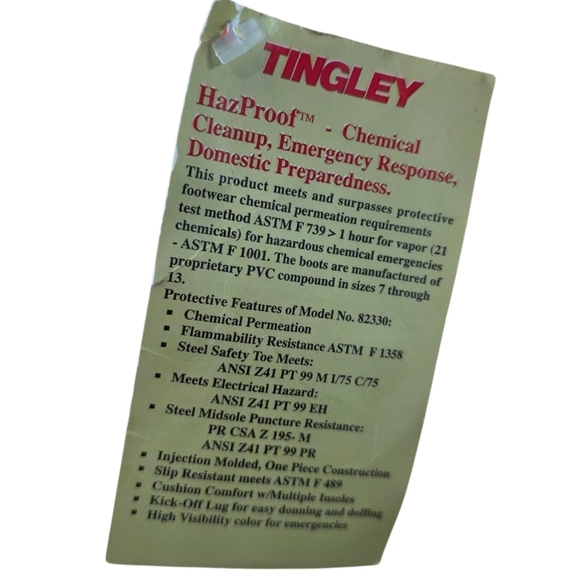 Tingley HazProof Chemical Resistant Safety Boots Orange Men\'s Size 10 Steel Toe main image 4